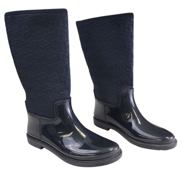 Tommy Hilfiger Womens SARAY' 8M NavyRubbber/Neoprene Knee High Ran Boot Size 10 - Picture 5 of 11
